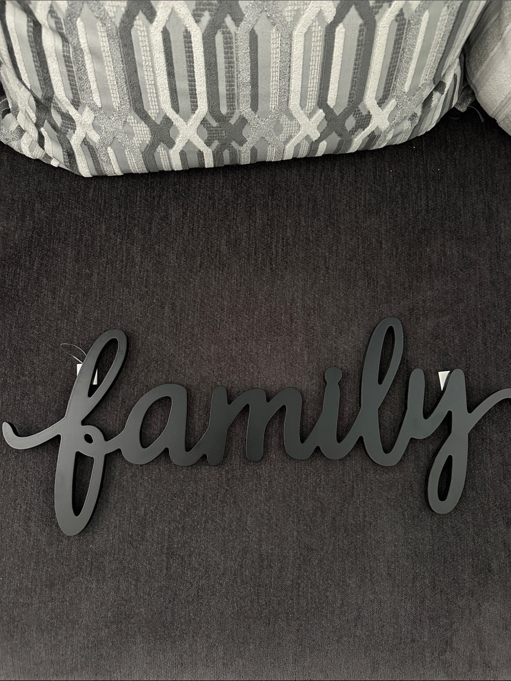 Black "Family" Script Wall Sign - Unbranded